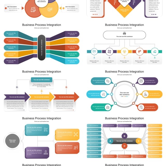 商业服务流程整合信息图结构图PPT模板Business Process Integration