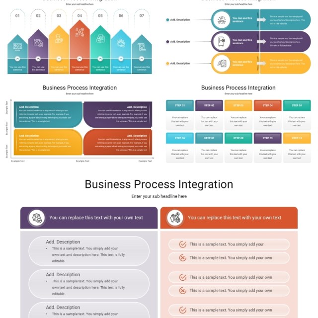 商业服务流程整合信息图结构图PPT模板Business Process Integration