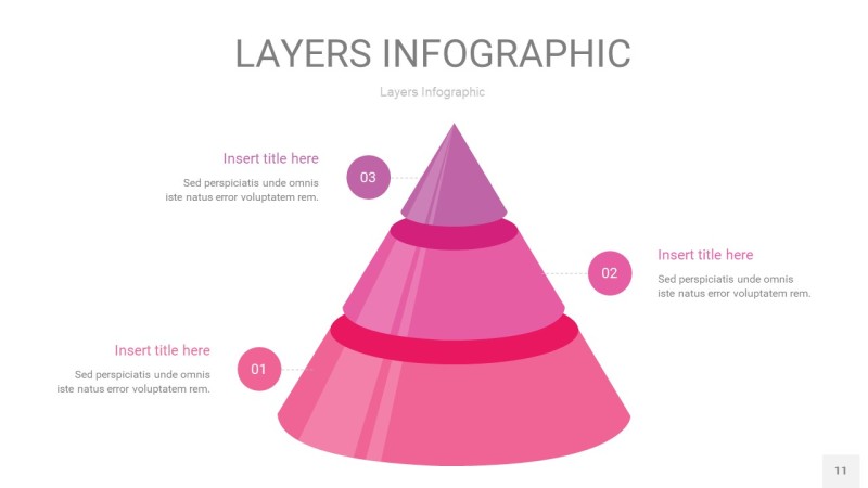 粉紫色3D分层PPT信息图11