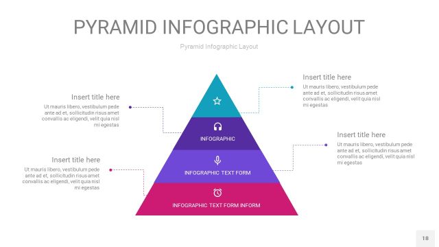 渐变紫色3D金字塔PPT信息图表18