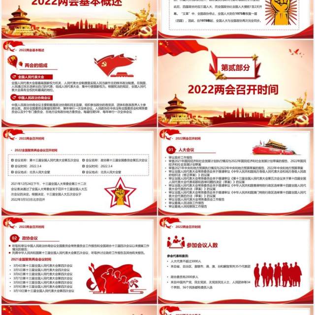 红色党政聚焦全国两会一起向未来PPT模板 红色党政聚焦全国两会一起向未来PPT模板