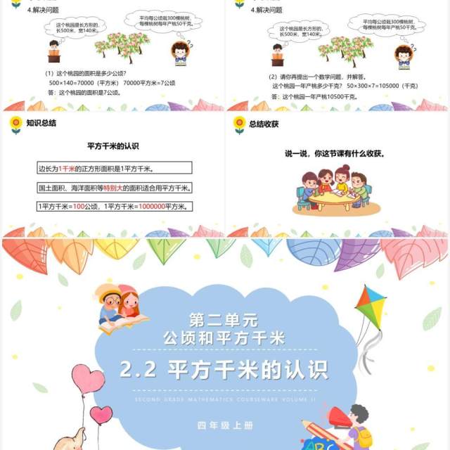 部编版四年级数学上册平方千米的认识课件PPT模板 部编版四年级数学上册平方千米的认识课件PPT模板