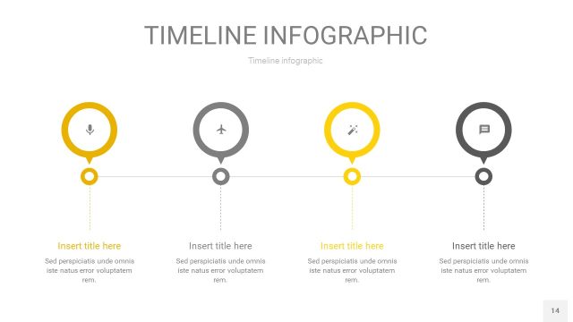 灰黄色时间轴PPT信息图14