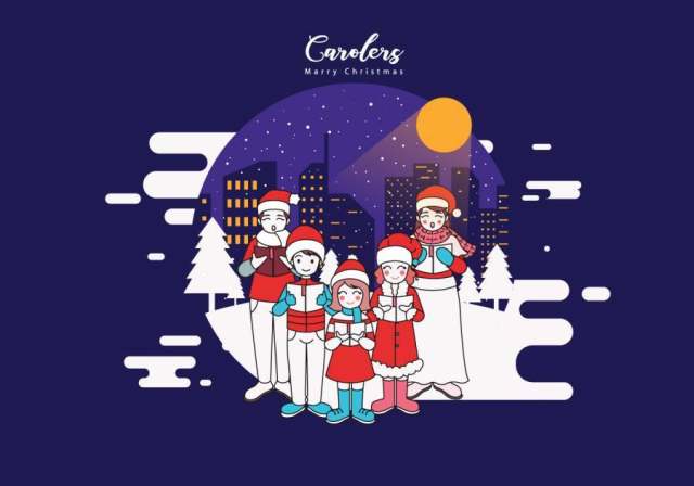 快乐的Carolers矢量