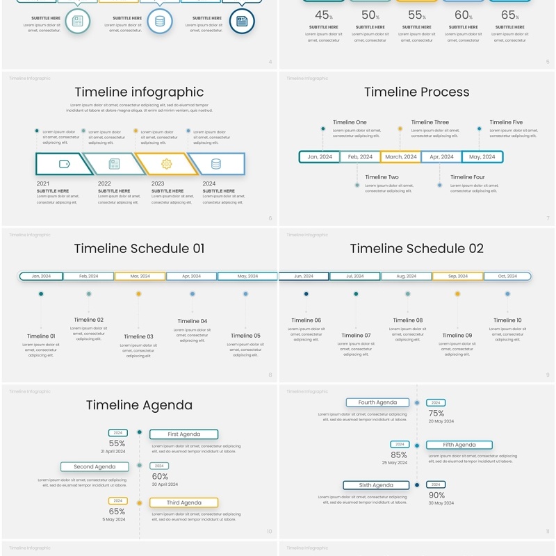 时间轴PPT图表模板Timeline Infographic - Infographic Presentation Template