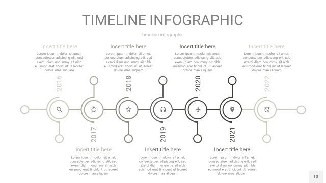灰色时间轴PPT信息图13