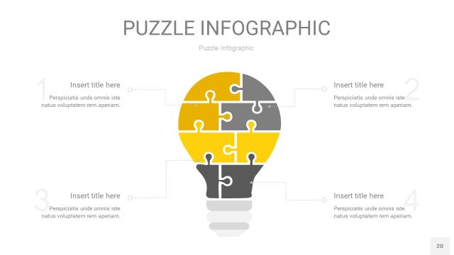 灰黄色拼图PPT图表20