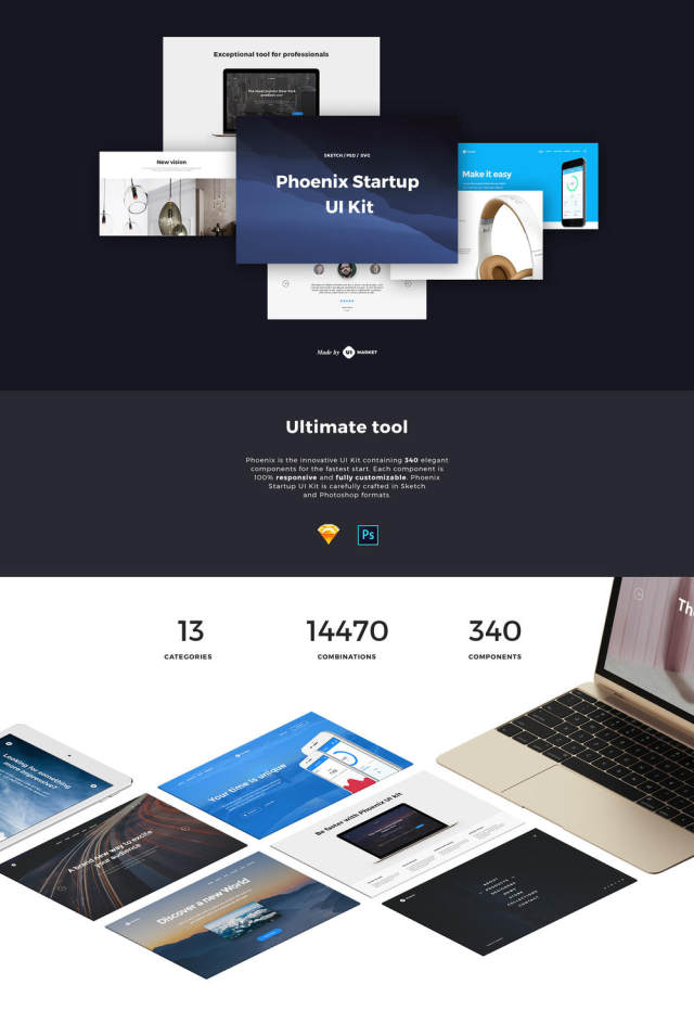 准备使用HTML5组件的大量收藏,Phoenix Startup UI Kit Pro 准备使用HTML5组件的大量收藏,Phoenix Startup UI Kit Pro