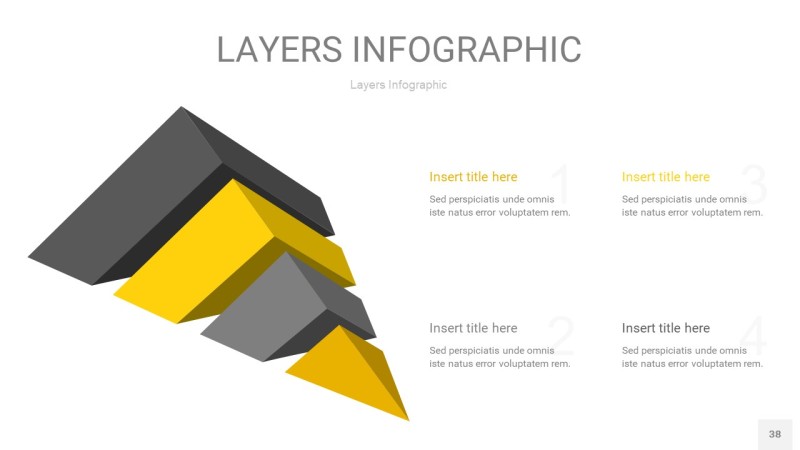 灰黄色3D分层PPT信息图38