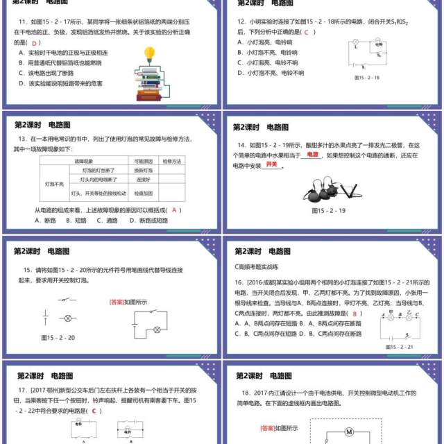 部编版九年级物理全册电路图课件PPT模板