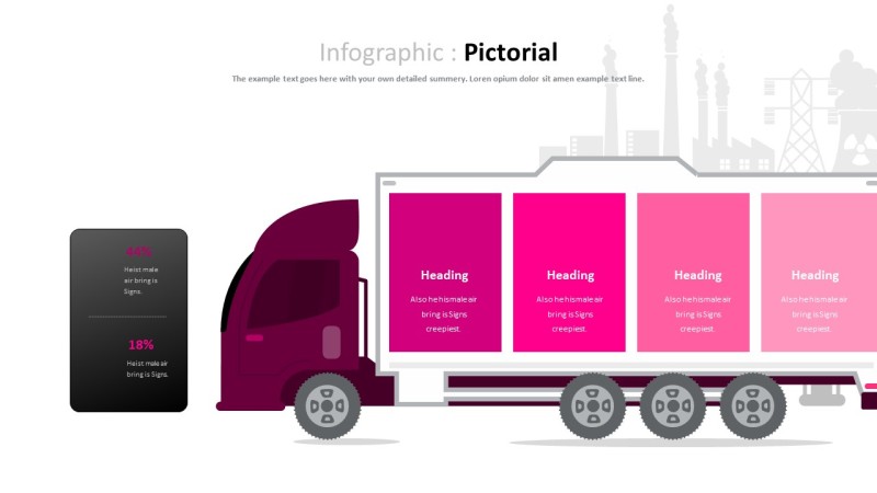 玫红色对比关系立体商务PPT图表-30