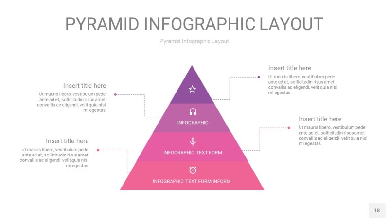 粉紫色3D金字塔PPT信息图表18