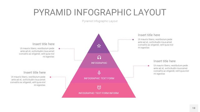 粉紫色3D金字塔PPT信息图表18