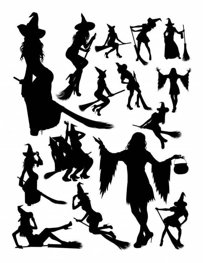 Halloween witch silhouette