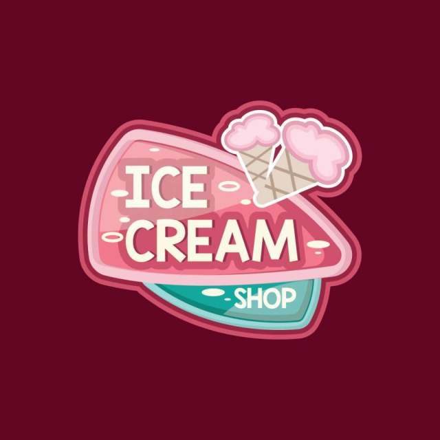 可爱的冰淇淋店标志