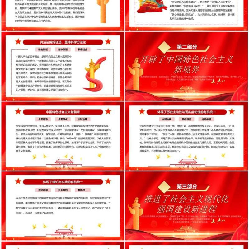 红色党政风开辟新境界实现新飞跃PPT模板