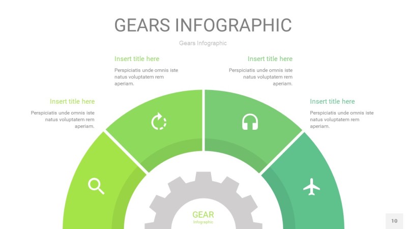 浅绿色齿轮PPT信息图10