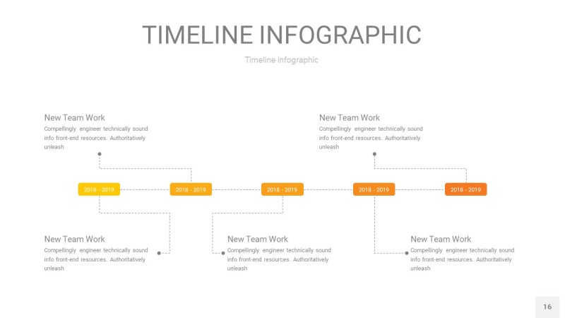 黄色时间轴PPT信息图16
