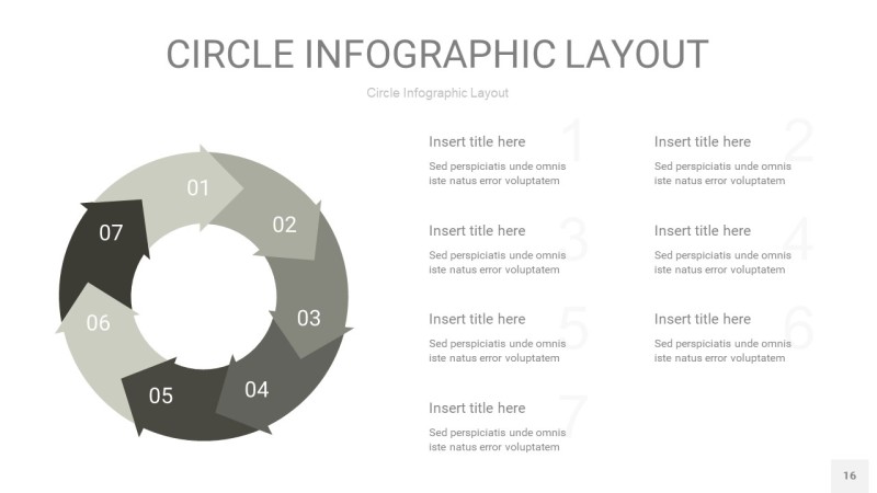 灰色圆形PPT信息图16