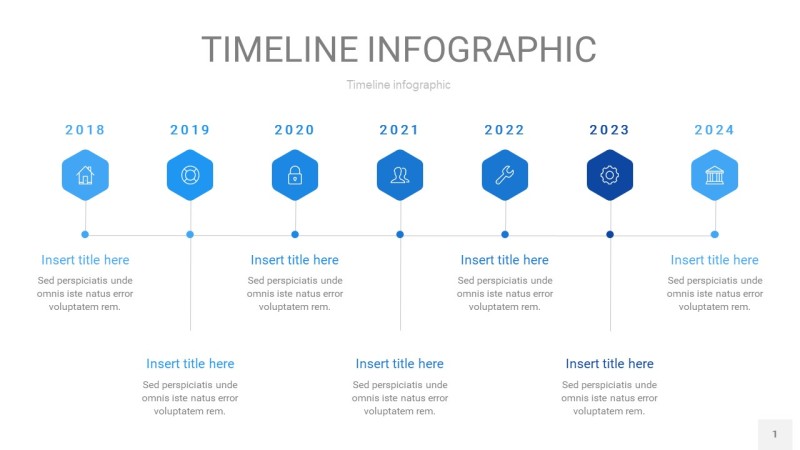 天蓝色时间轴PPT信息图1