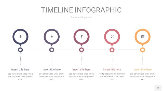 渐变紫黄色时间轴PPT信息图15