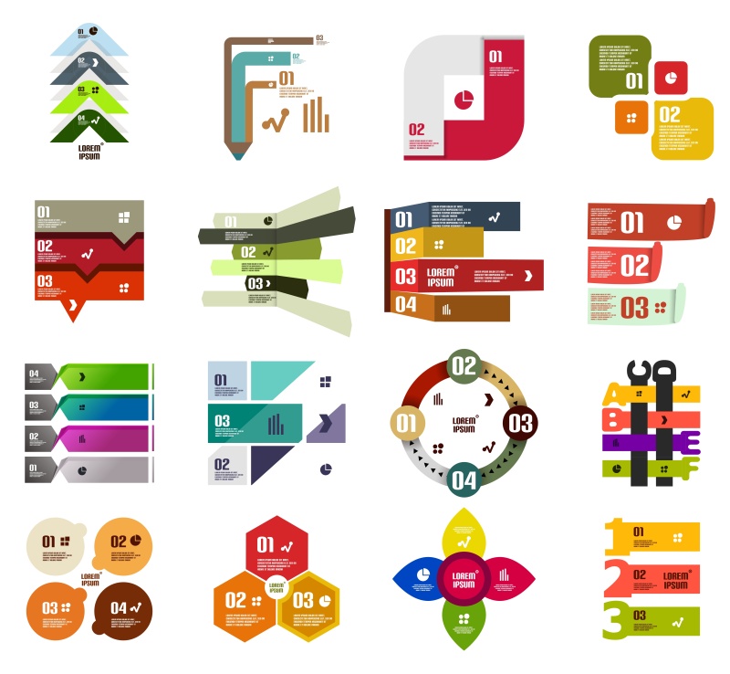 条纹信息图形模板集20