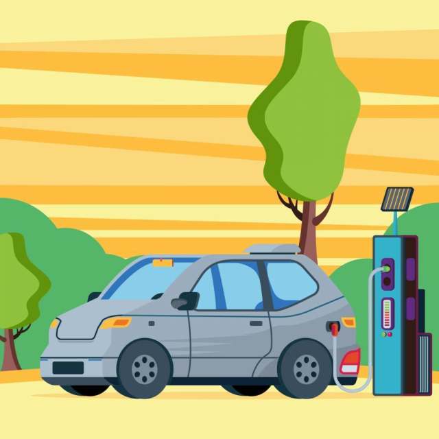 电动汽车充电外加油站电厂插图