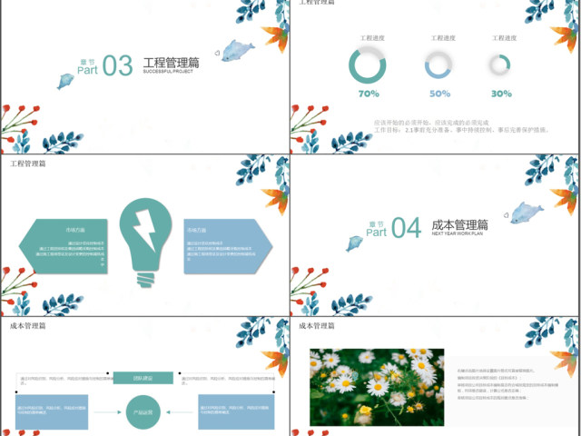 小清新工作计划项目管理部ppt模板 小清新工作计划项目管理部ppt模板