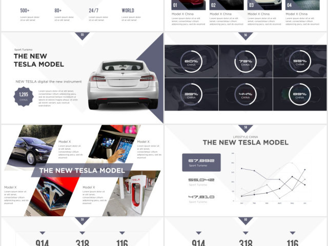 2018特斯拉新能源电动汽车ppt模板