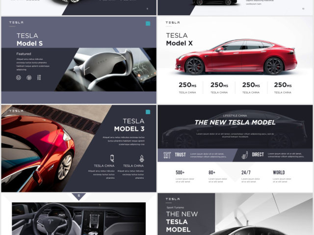 2018特斯拉新能源电动汽车ppt模板