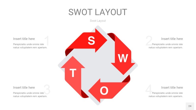 红色SWOT图表PPT24