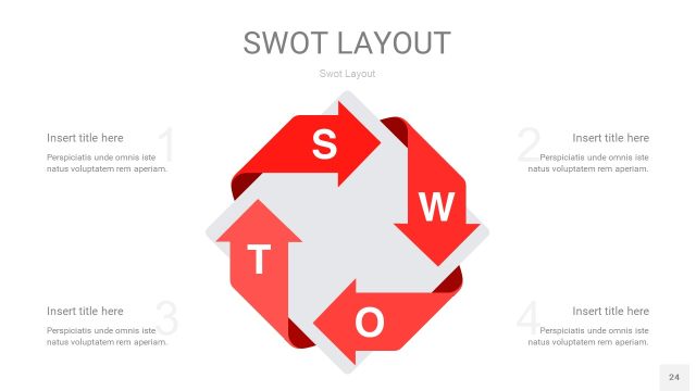 红色SWOT图表PPT24