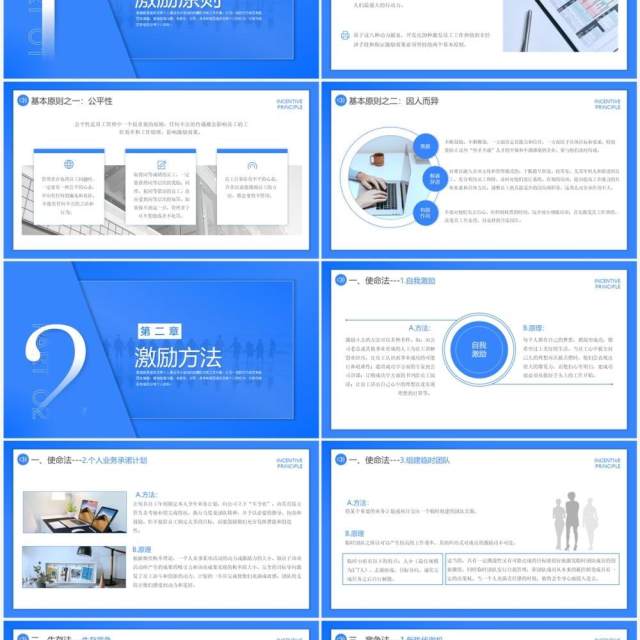 蓝色简约风企业员工激励培训PPT模板