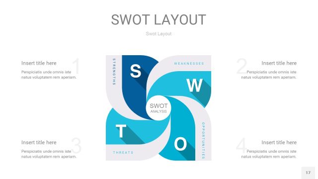 宝石蓝SWOT图表PPT17