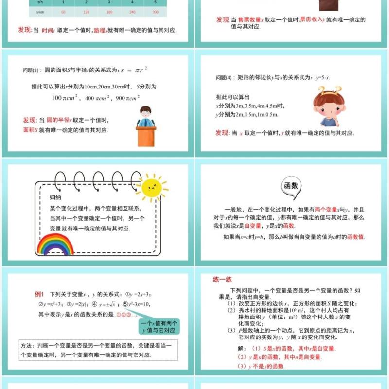 部编版八年级数学下册变量与函数课件PPT模板