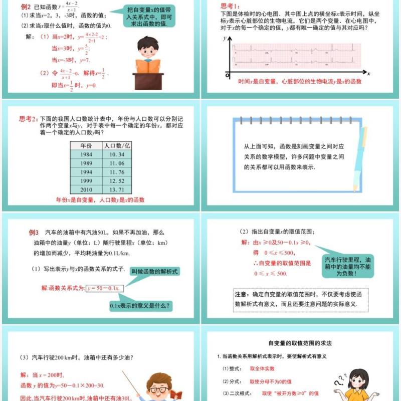 部编版八年级数学下册变量与函数课件PPT模板