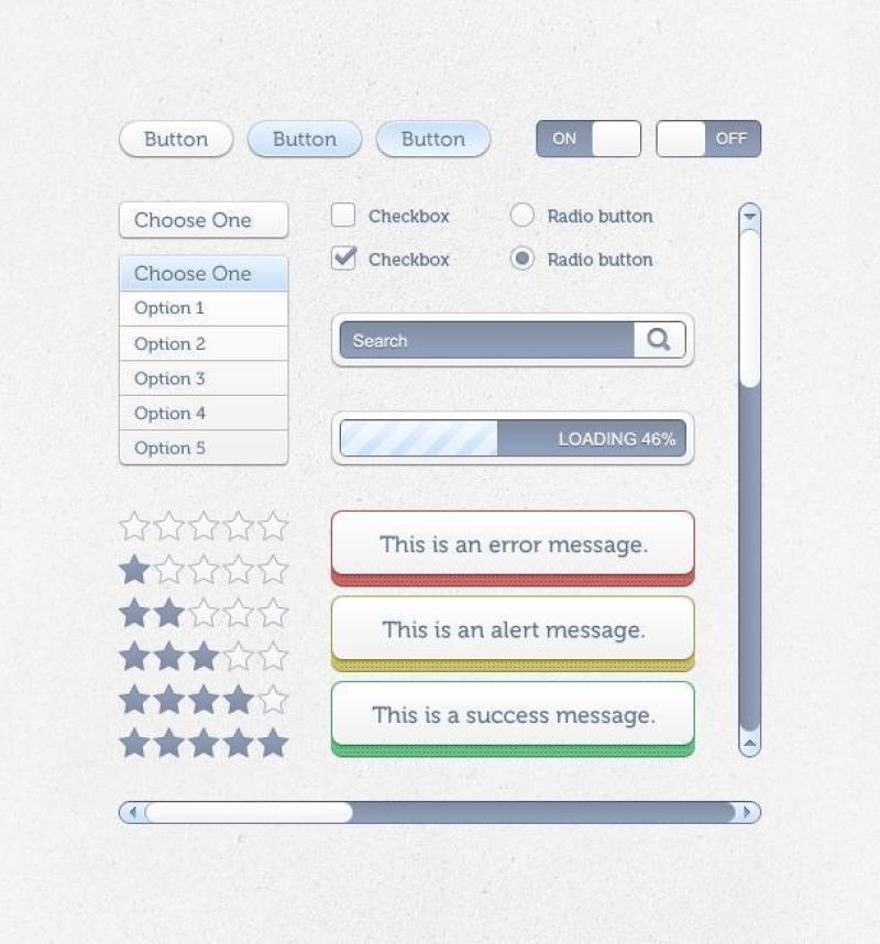 WebUI图标元素PSD分层素材