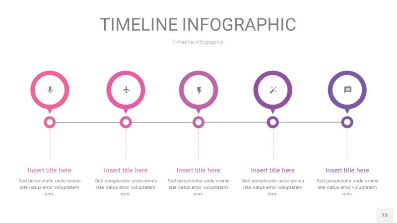渐变粉色时间轴PPT信息图15
