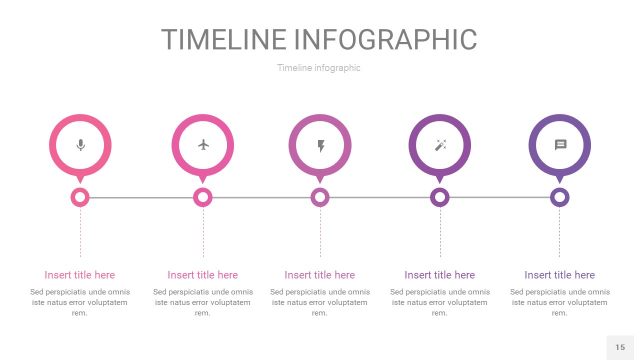 渐变粉色时间轴PPT信息图15