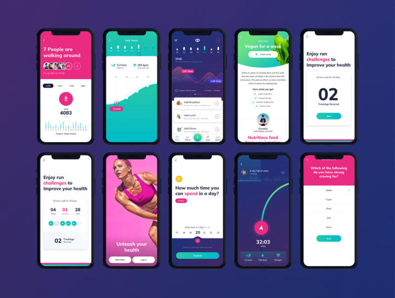 享受运行挑战，以改善您的健康，Lifesum健康和健身移动应用程序 - UI工具包