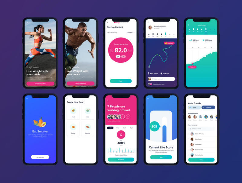 享受运行挑战，以改善您的健康，Lifesum健康和健身移动应用程序 - UI工具包