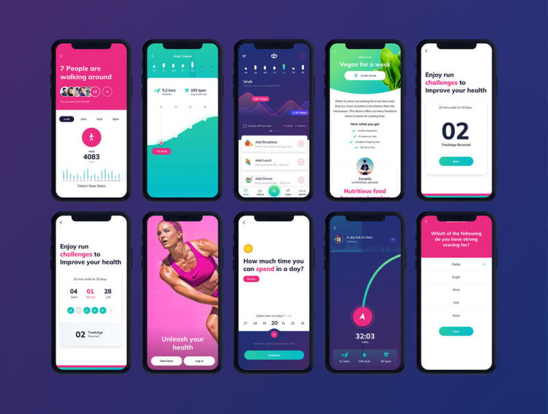 享受运行挑战，以改善您的健康，Lifesum健康和健身移动应用程序 - UI工具包