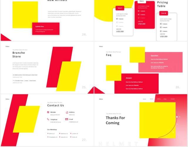 头盔商店防护帽宣传介绍PPT图片排版设计模板Helmet Shop Powerpoint Template 头盔商店防护帽宣传介绍PPT图片排版设计模板Helmet Shop Powerpoint Template