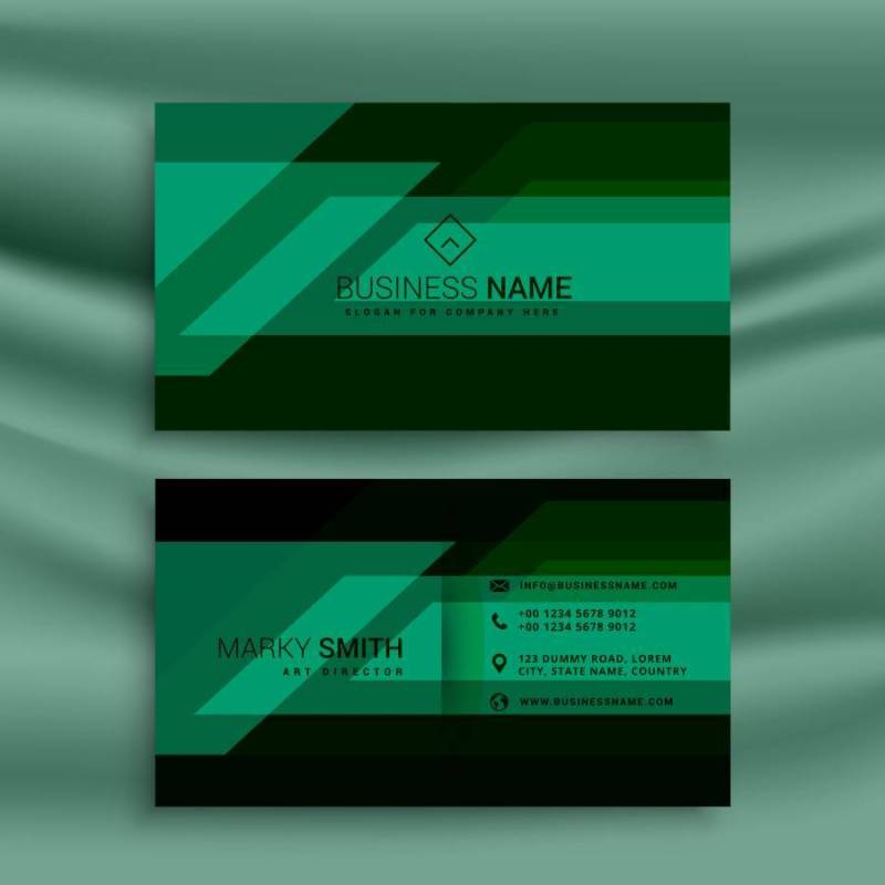 绿色和黑色的名片设计模板