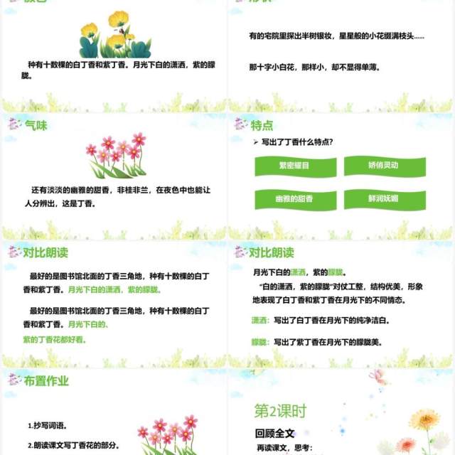 部编版六年级语文上册丁香结课件PPT模板 部编版六年级语文上册丁香结课件PPT模板