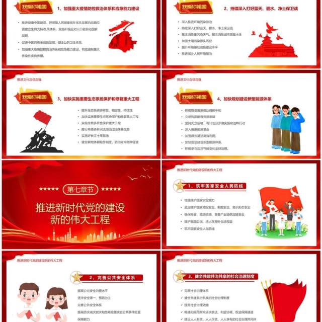 红色卡通风未来五年我们这样干学习党的二十大精神PPT模板 红色卡通风未来五年我们这样干学习党的二十大精神PPT模板