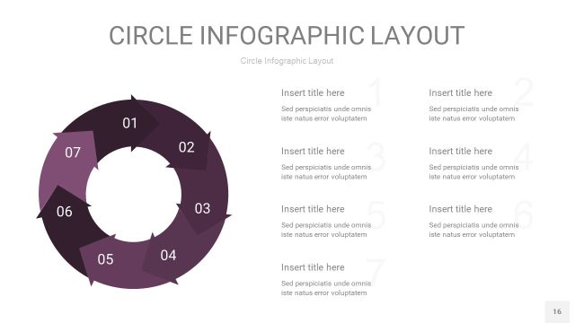 深紫色圆形PPT信息图16