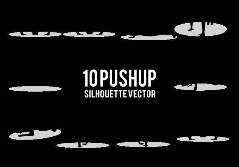 Pushup剪影矢量