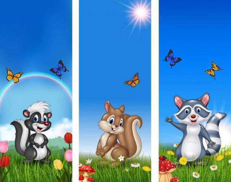 套树滑稽的动物有自然背景