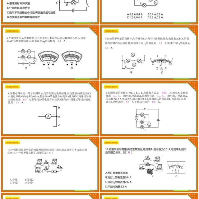 部编版九年级物理全册并联电路中电流的规律课件PPT模板